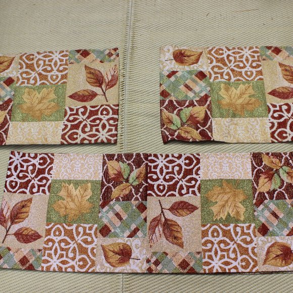 Fall Tapestry Table Runner with 4 Matching Placemats Autumn Fall Tabletop Decor - Picture 5 of 5